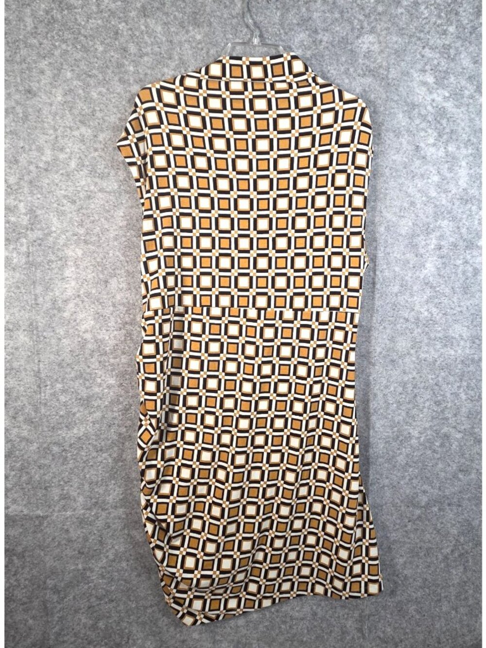 By Anthropologie The Maya Ruched Cowl Neck Dress 2X Geometric Plus Size Boho - Picture 7 of 10